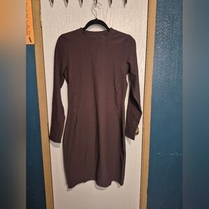Lululemon Ribbed Long-Sleeve Dress Espresso